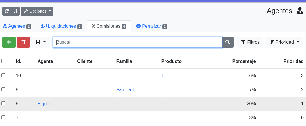 Liquidar les comissions