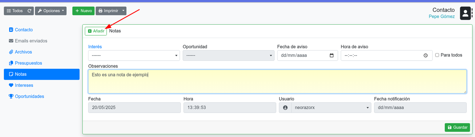 Com afegir notes i recordatoris a contactes