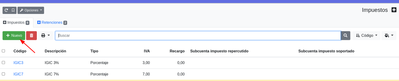 Com configurar impostos i recàrrec d'equivalència
