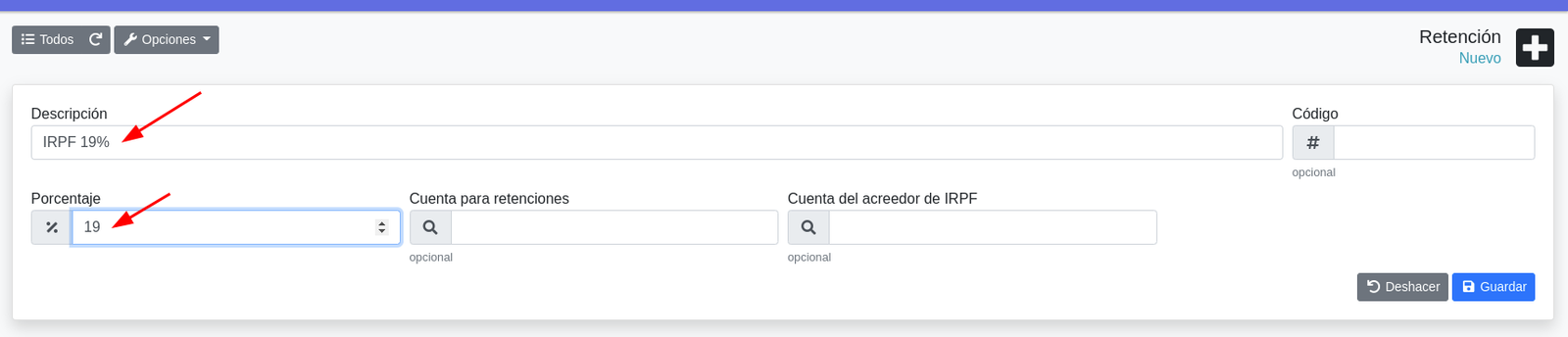 Com configurar les retencions d'IRPF