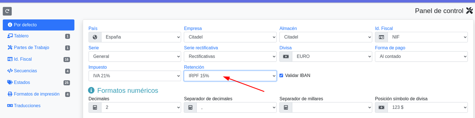 Com configurar les retencions d'IRPF