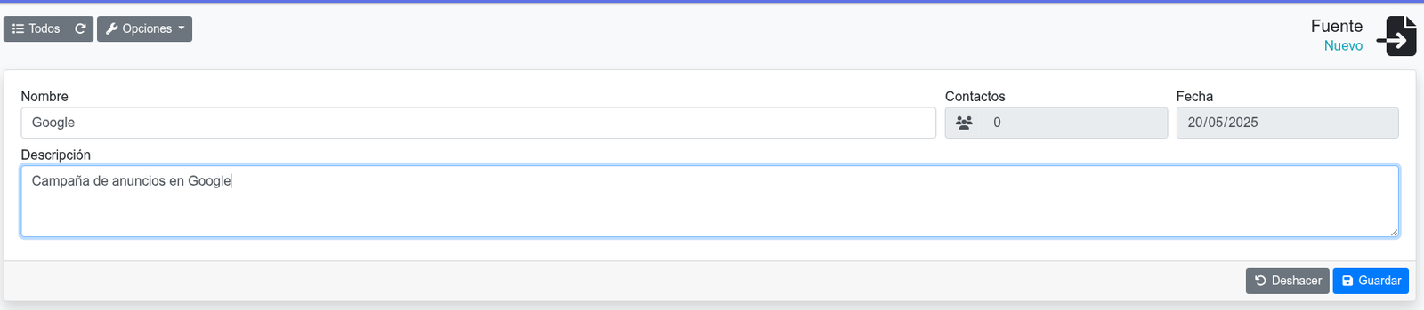 Com crear fonts al CRM