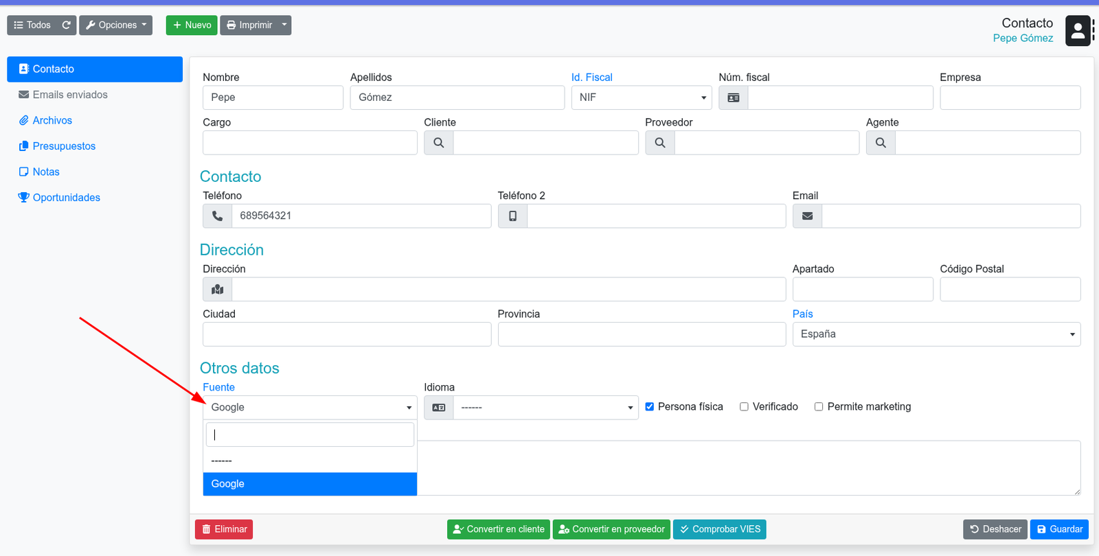 Com crear fonts al CRM