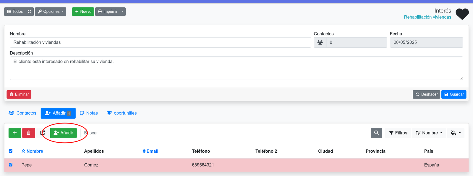 Com crear interessos al CRM