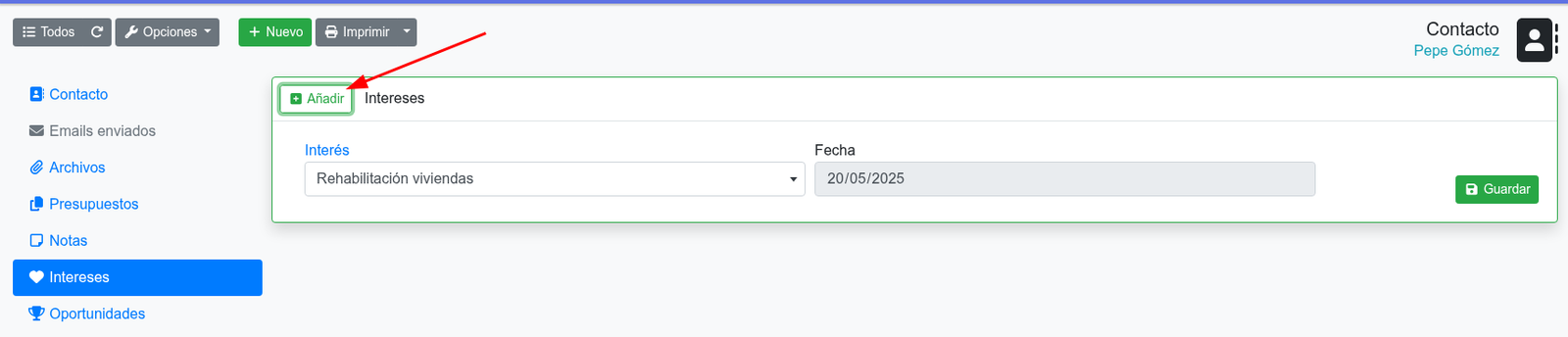 Com crear interessos al CRM