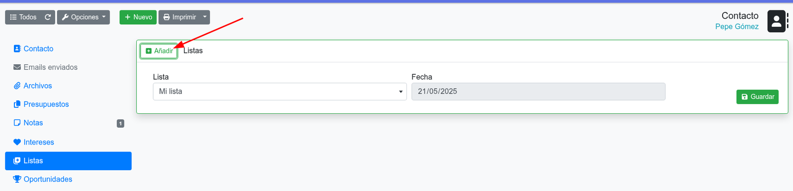 Com crear llistes de contactes