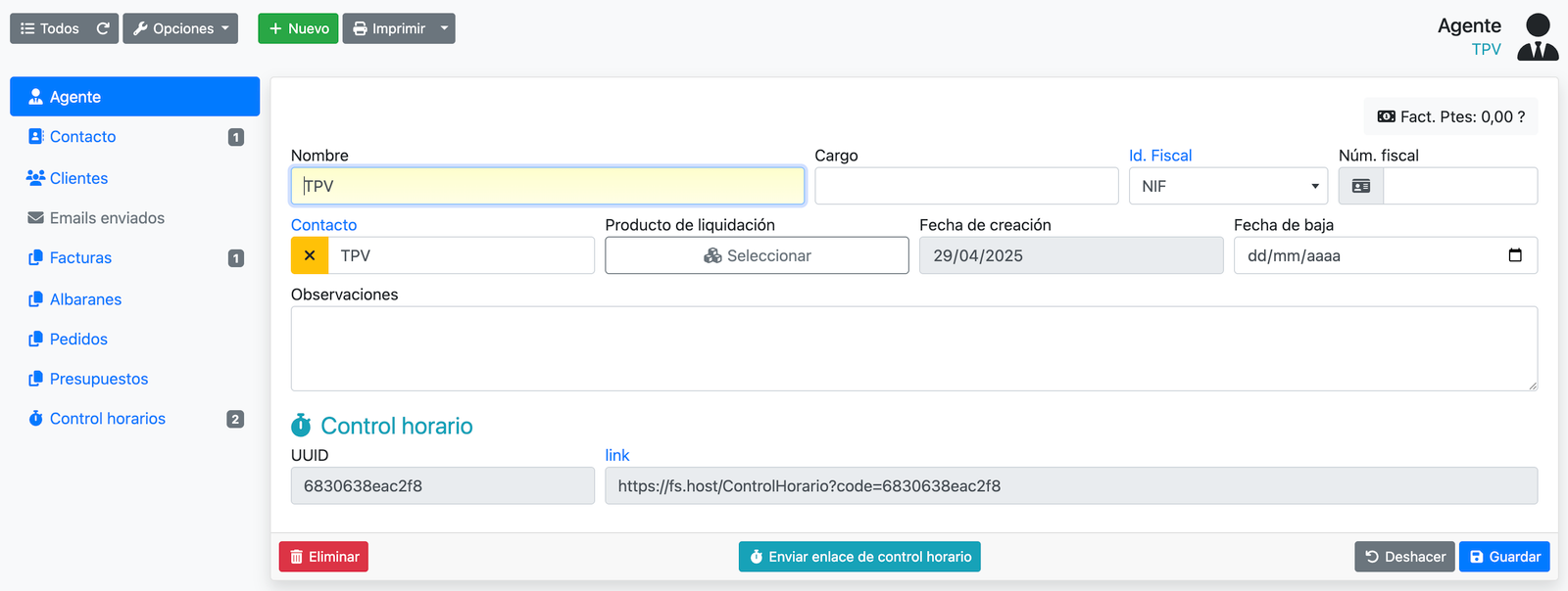 Com crear un empleat per al control horari