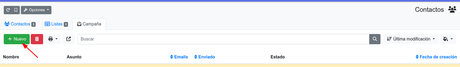 Botó d’email als llistats