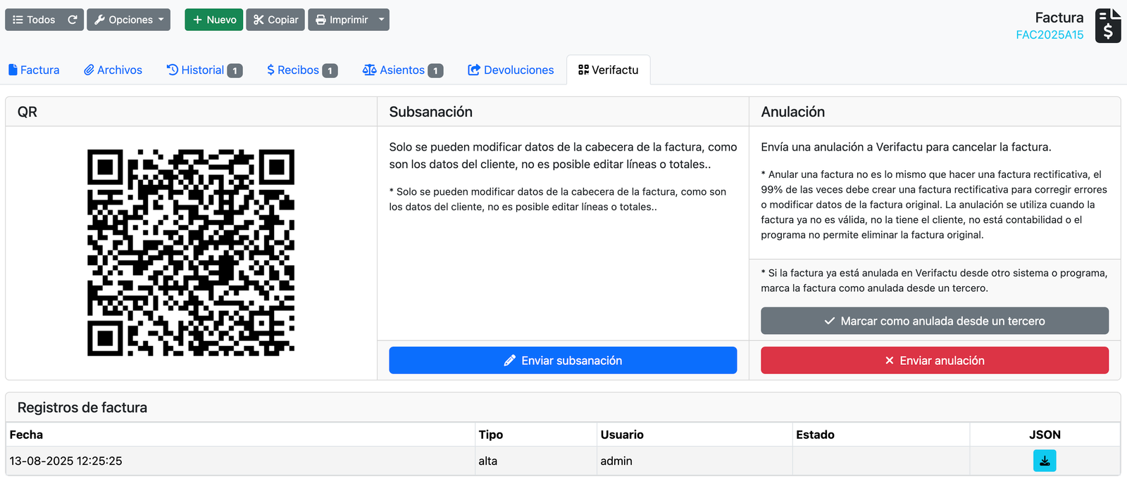Com enviar una factura a Verifactu