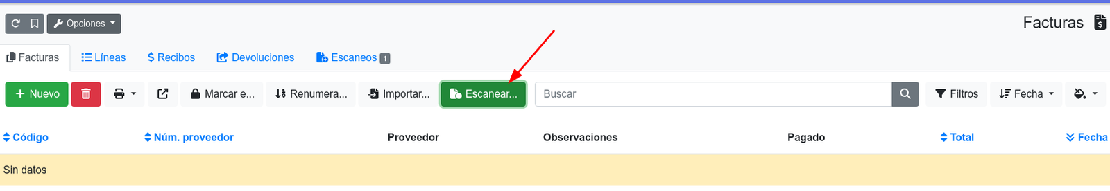 Com escanejar una factura de compra