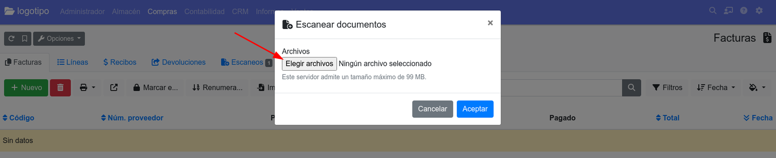 Com escanejar una factura de compra