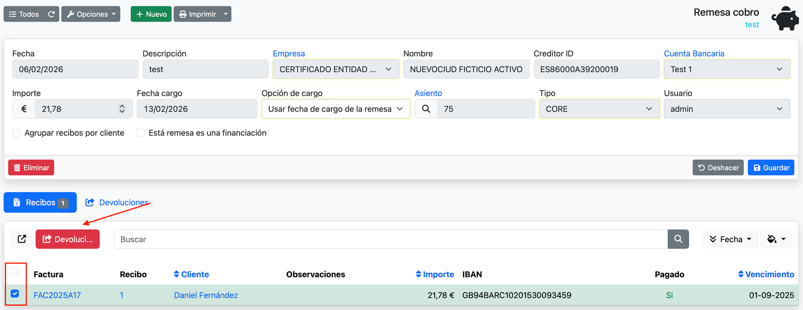 Remesa de cobrament