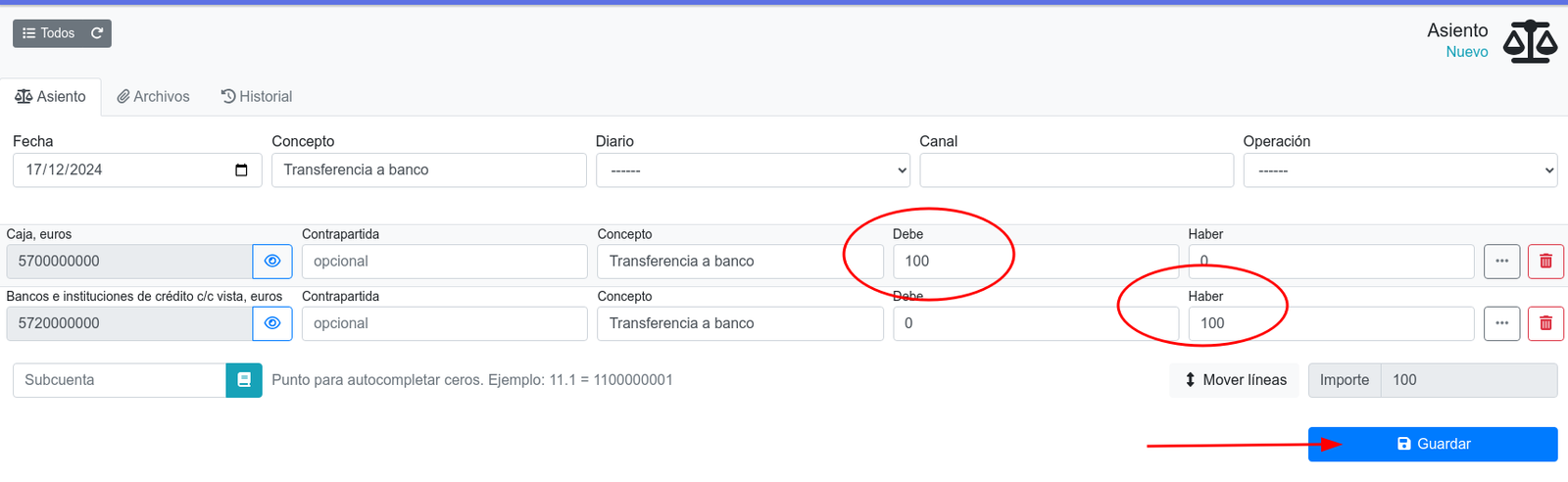 Com fer un assentament comptable