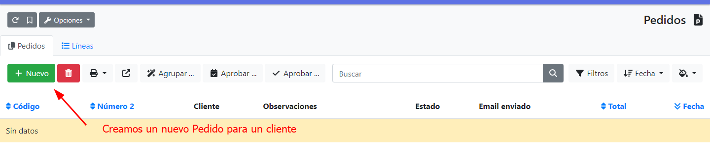 Com fer una comanda de client