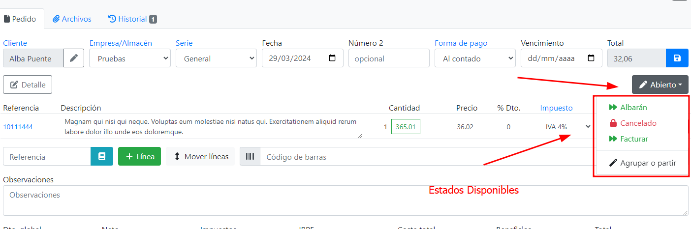 Com fer una comanda de client