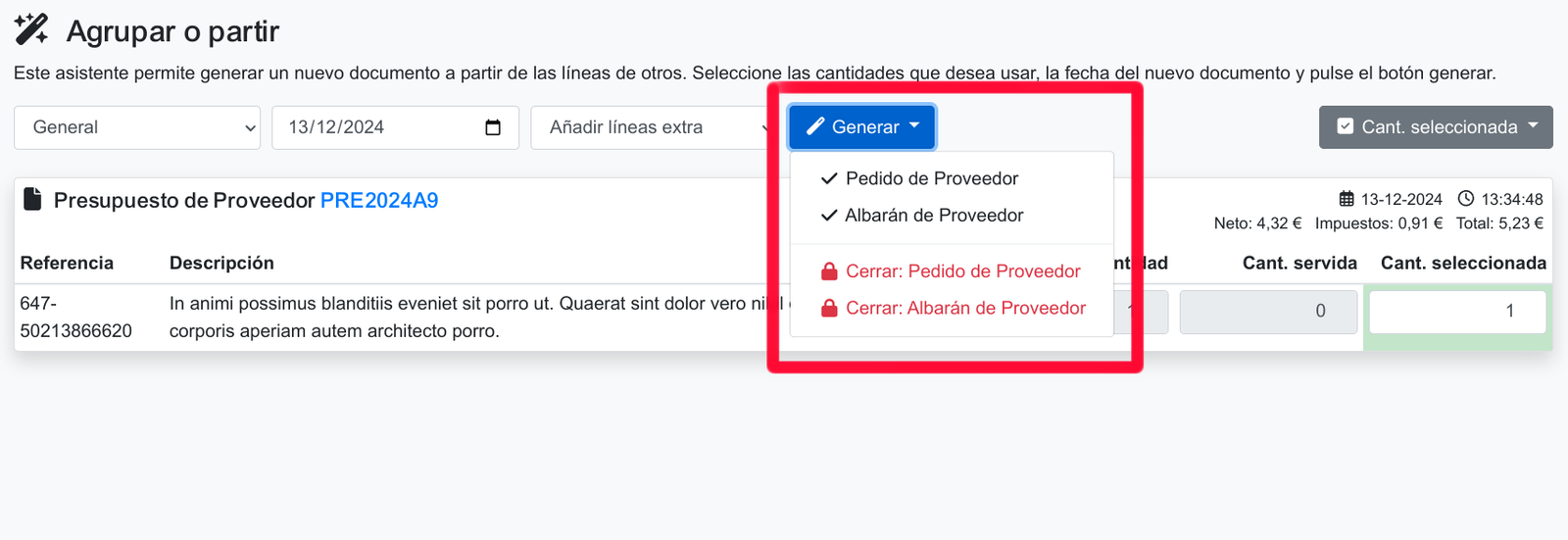 Com registrar un pressupost de compra