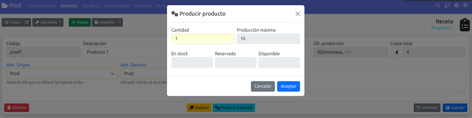 Llançar una ordre de producció