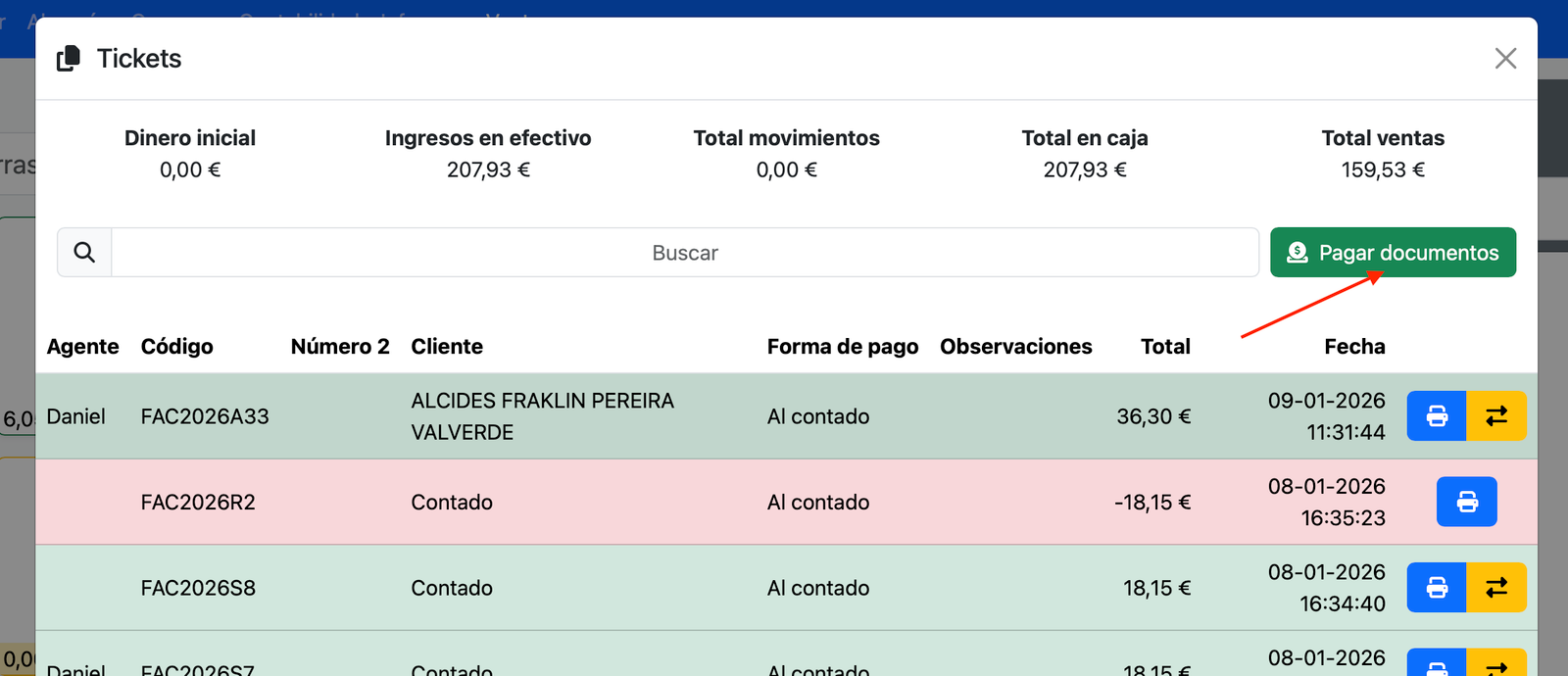 Com pagar documents des del TPV