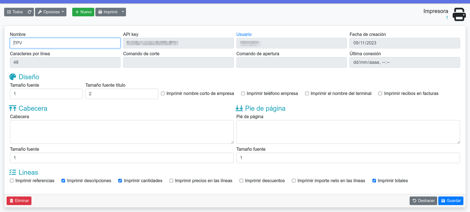 Configurar la impressora de tiquets