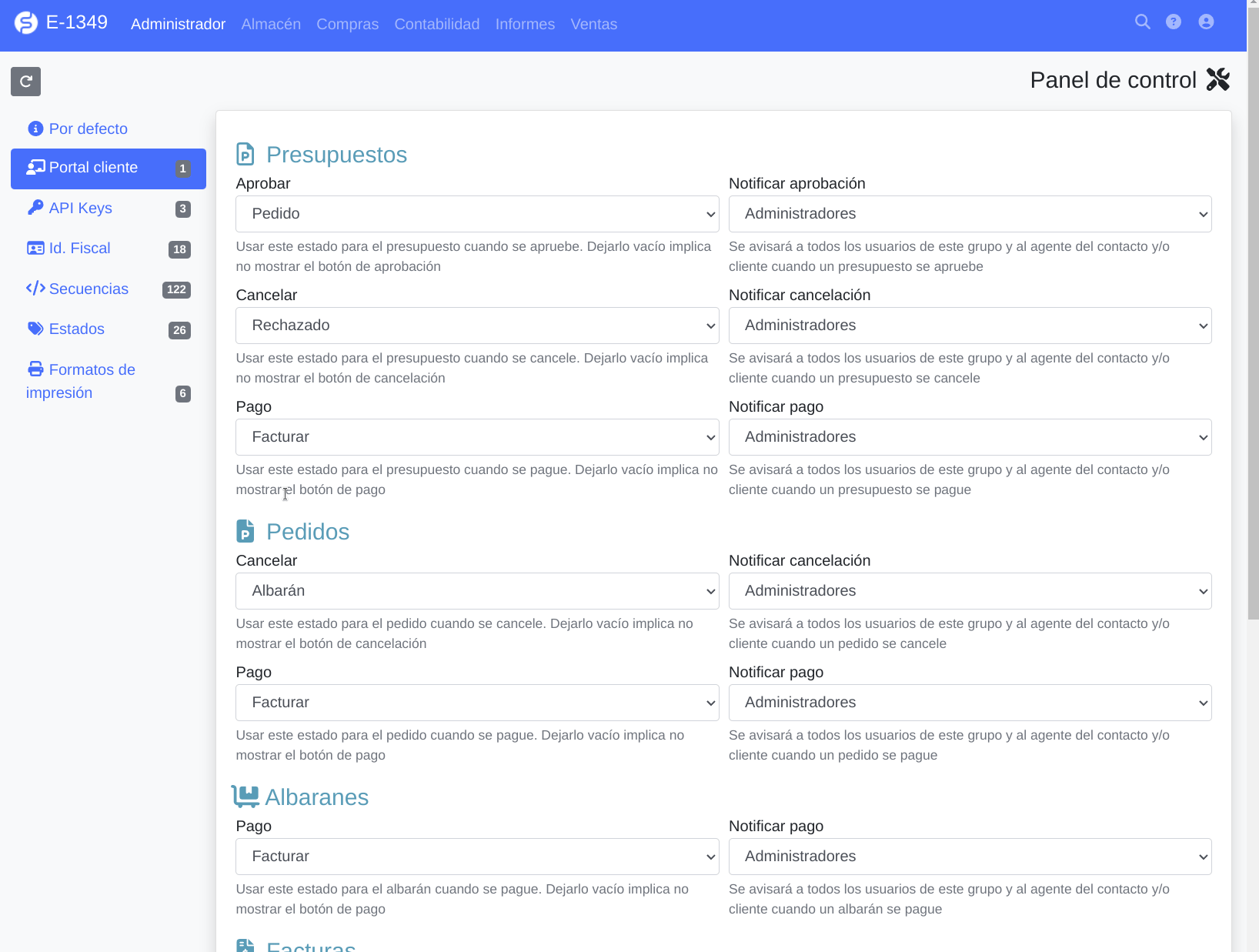 Activar i configurar el portal