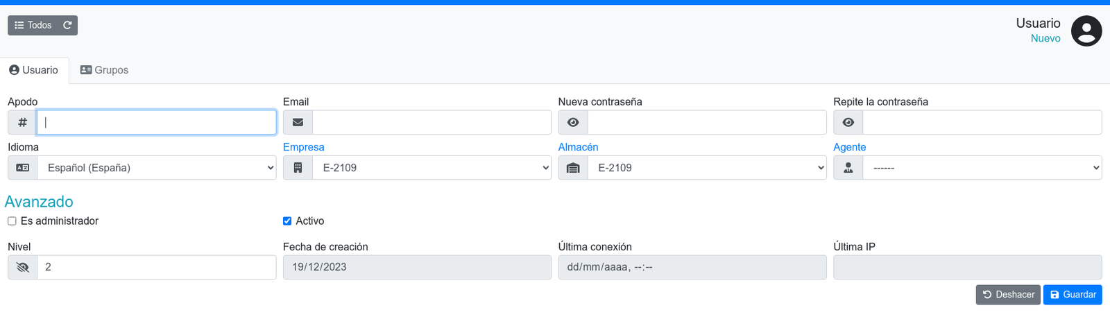 Gestionar usuaris: afegir, treure, desactivar...