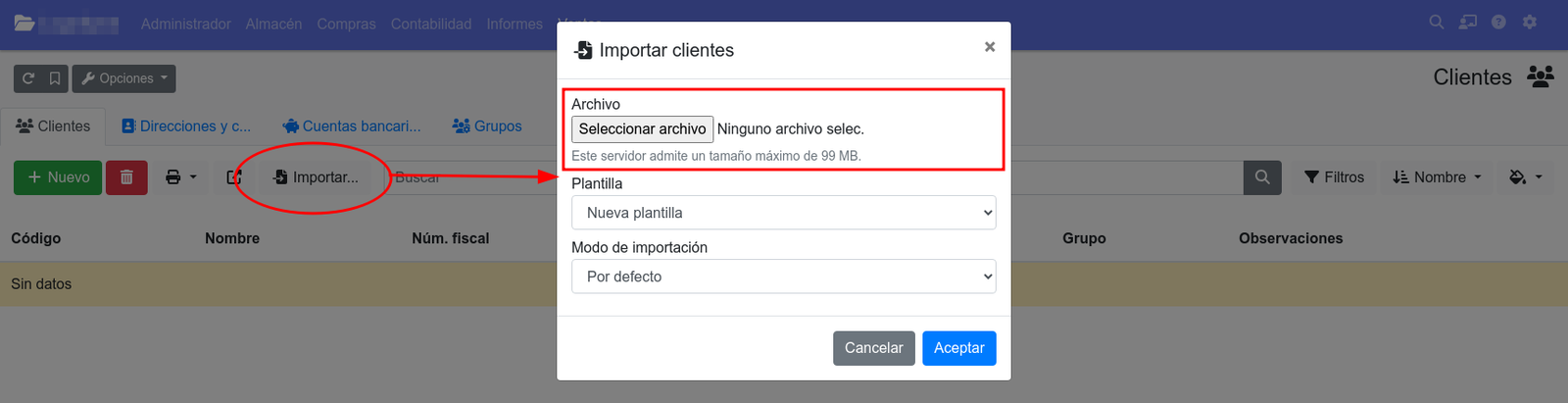 Importar des d’Excel o CSV