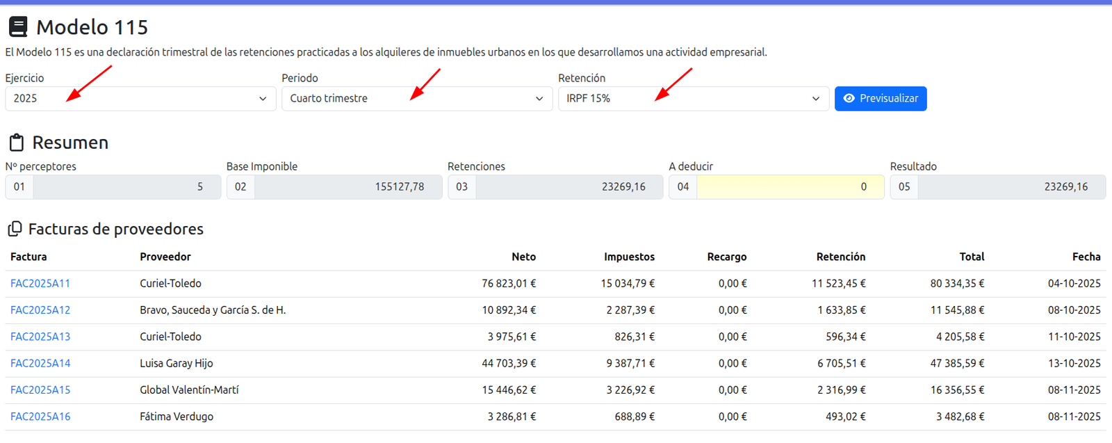 Retencions per lloguers