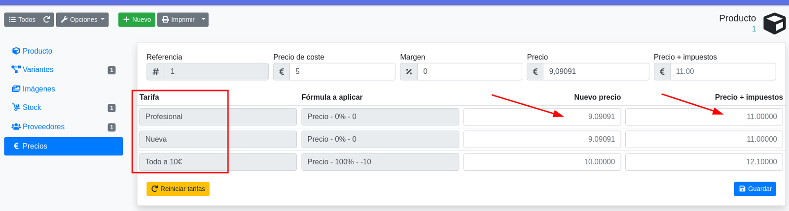 Descomptes i tarifes