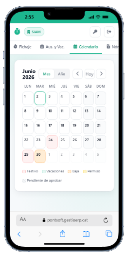 Calendari, festius i absències