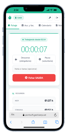 Fitxatge: mòbil, kiosko i terminal